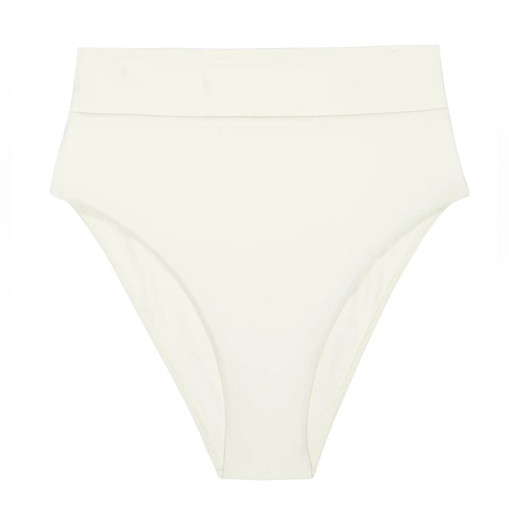Monday Swimwear Santorini High Waist Bikini Bottoms – Ivory / Off White – Size M